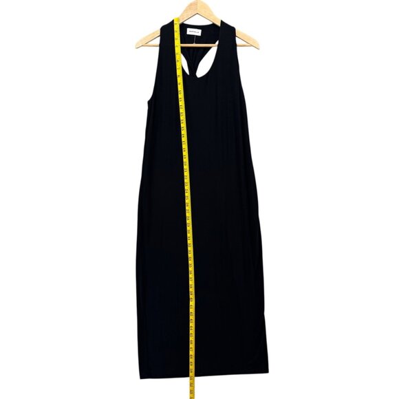 Marcella Maxi Dress Solid Black Sleeveless Twist Back Scoop Neck Pullover Size L - Picture 8 of 11